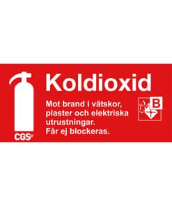 Typskylt Brandsläckare Koldioxid 10x20cm