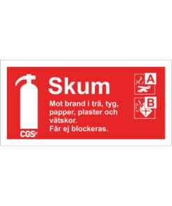 Typskylt Brandsläckare Skum 10x20cm